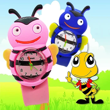 

Cartoon Bee Kids Watches Children 3D Rubber Strap Quartz Wrist Watch Baby Gift for Boys Girls Clock Montre Enfant Reloj Infantil