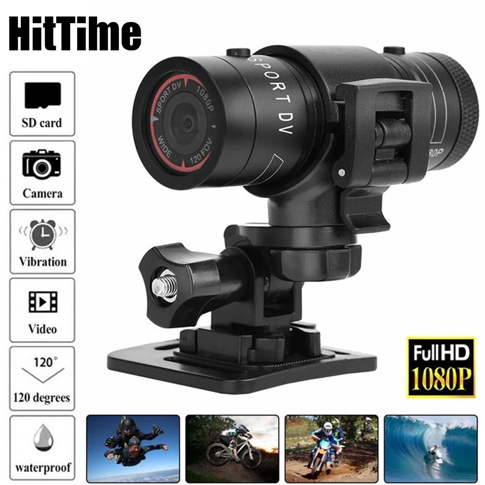 HitTime F9 мини видеокамера HD 1080P видео рекордер экшн Водонепроницаемая камера HD камера Спорт на открытом воздухе Шлем DV видеокамеры