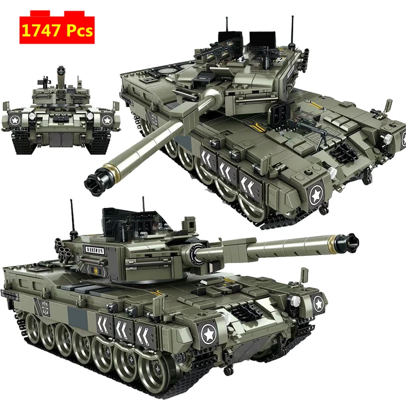 

1747 Pcs Leopard 2 Main Battle Tank Model Building Blocks Compatible Legoingly Military WW2 Army Soldier Bicks Toys For Kid Boys