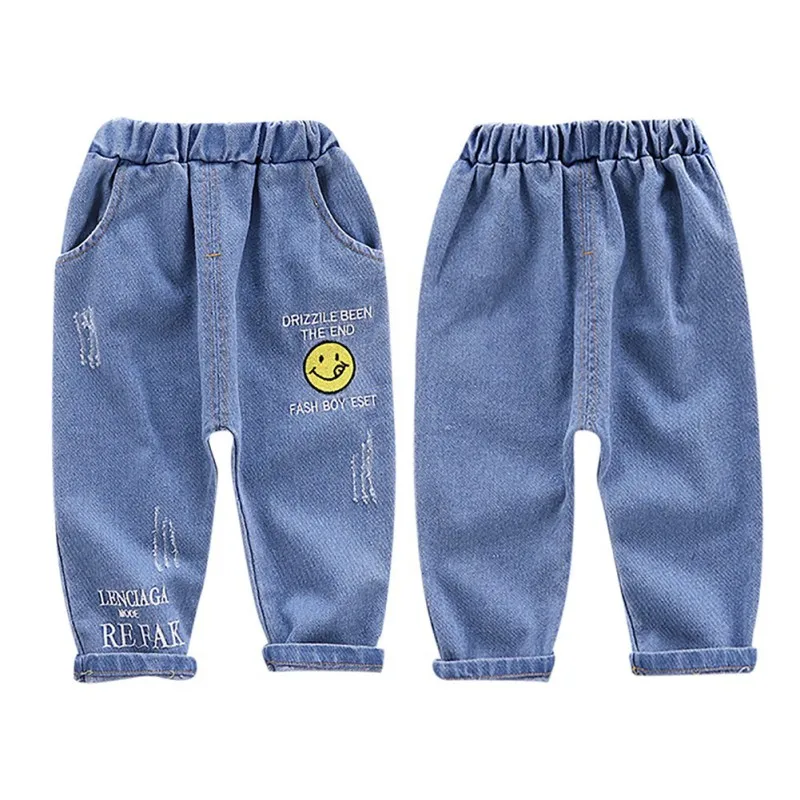 Повседневные штаны для мальчиков; осенняя одежда для маленьких мальчиков; цветочный принт деним; длинные штаны для малышей; брюки; весенние штаны