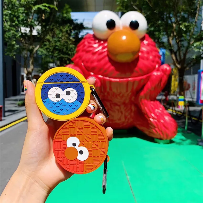 

For AirPod 2 Case 3D Sesame Street Cover Cartoon Soft Silicone Wireless Earphone Cases For Apple Airpods Case Cute Cover Funda
