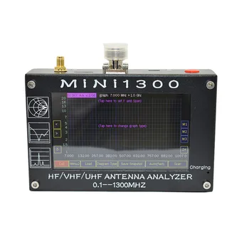 

Mini1300 4.3inch Touch screen 0.1-1300MHz HF VHF UHF ANT SWR Antenna Analyzer inner Battery 5V/1.5A 1.01 Firmware version l3-003