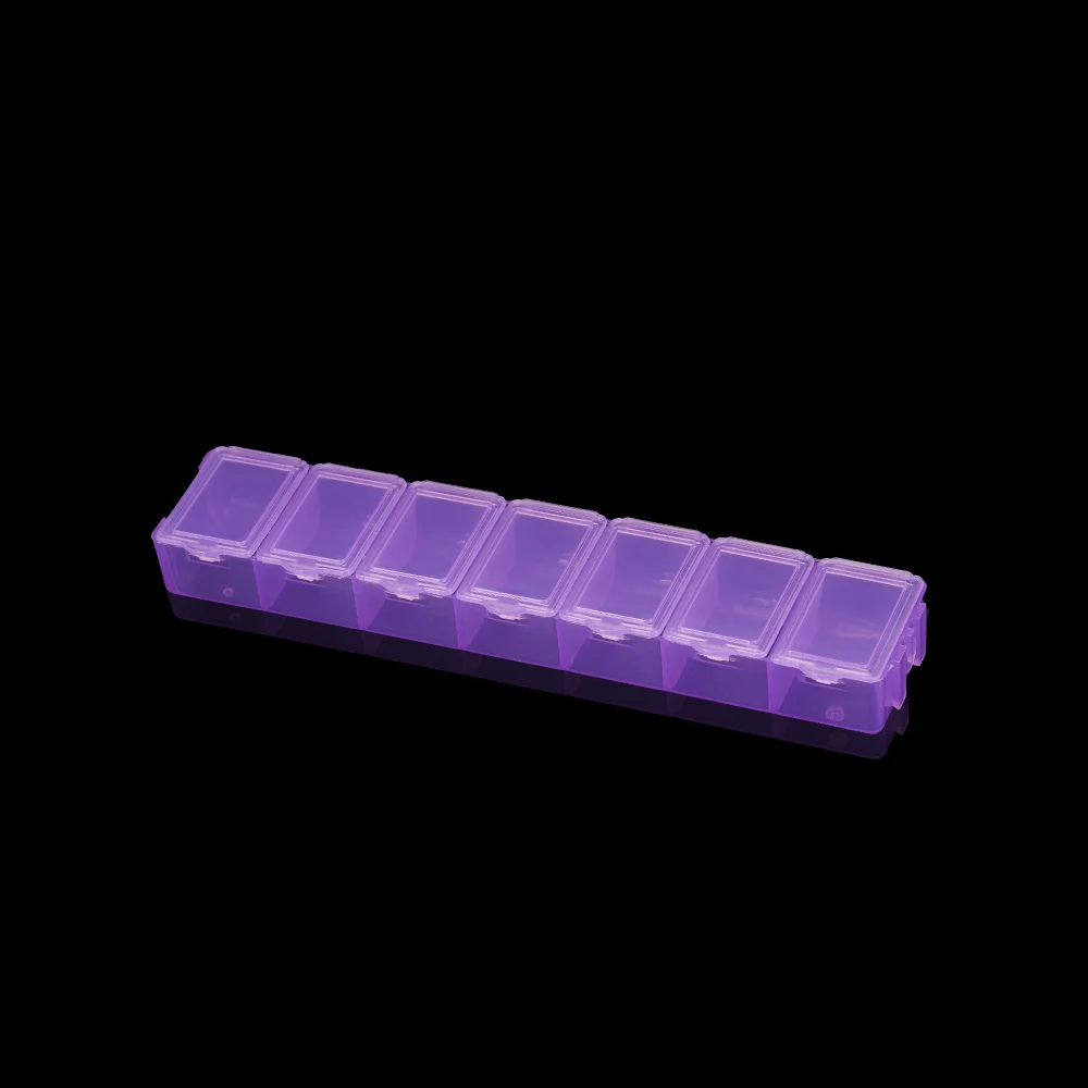 Purple Размер 13,2 см пластиковая прямоугольная Прозрачная Коробка Для Хранения Чехол-держатель Органайзер ручной работы сделай сам шкатулка для украшений с бусинами Чехол Контейнер - Цвет: Purple