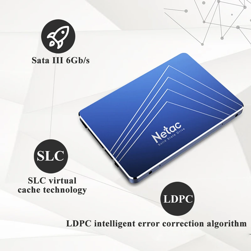 Netac SSD 60 Гб 160 жесткий диск 120 ГБ 240 480 960 SATA3 Внутренний твердотельный накопитель 512 720