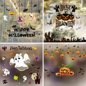 

Halloween Window Clings Decoration Halloween Stickers Decals For Windows Glass Walls DIY Reusable Party Sticker