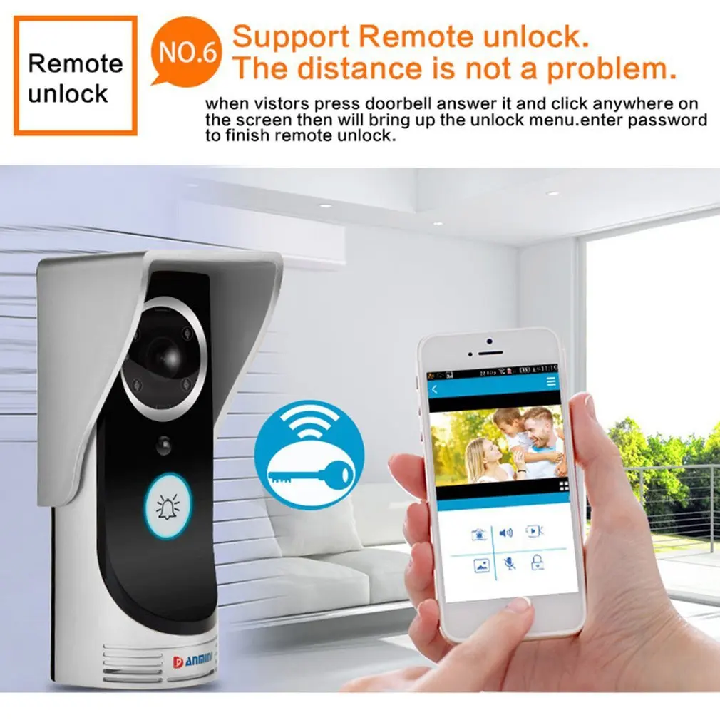 

Professional Smart WIFI Wireless Doorphone Safe Guarding 3M 145 Degree Wide Angle Home Use Door Video Intercom Doorbell