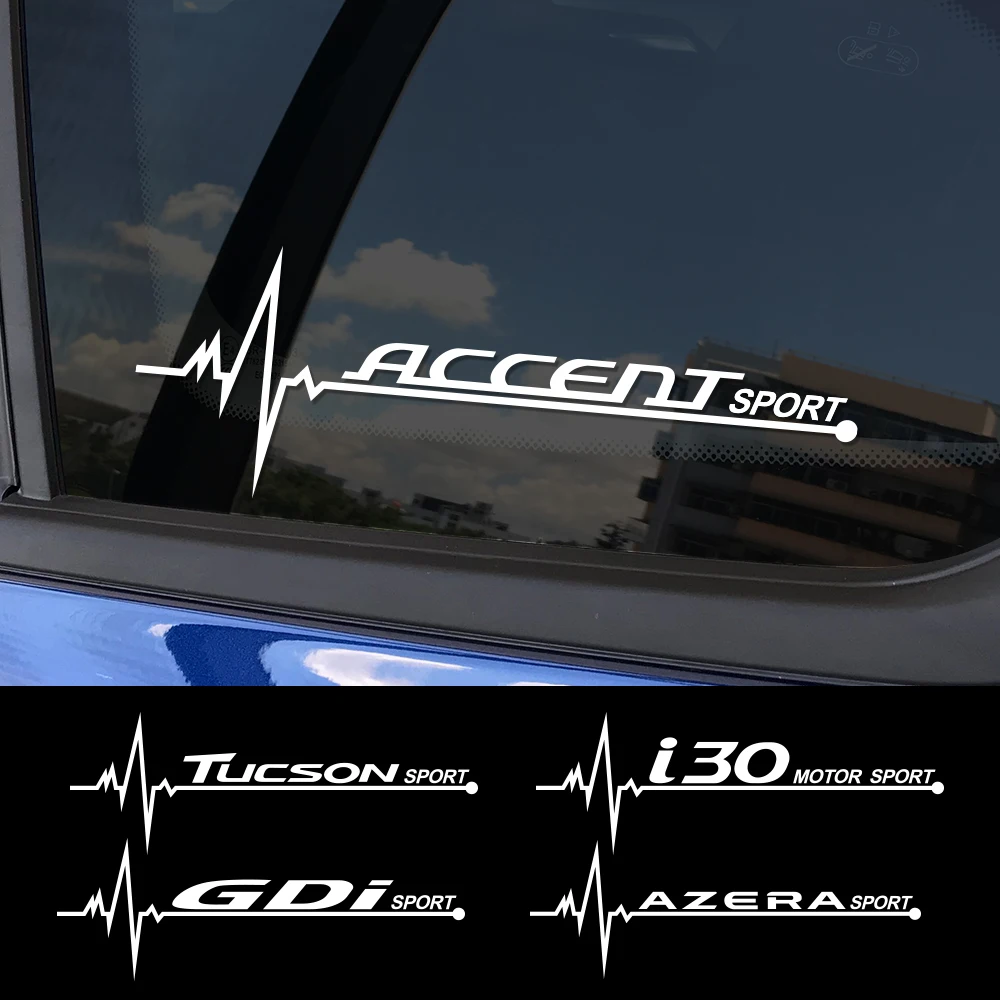 

2PCS/Set Car Side Window Stickers For Hyundai Accent Tucson i40 i30 i10 i20 Veloster IX35 IX20 Solaris Genesis Azera Santafe GDi