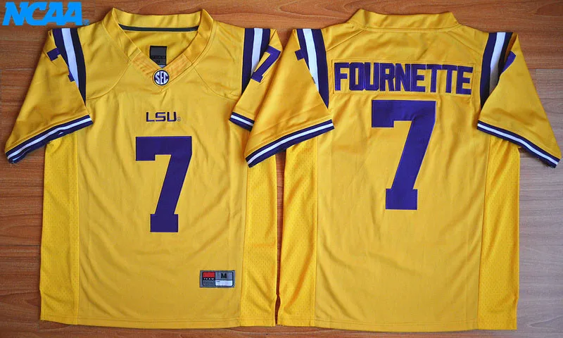 Новое поступление высокое качество Leonard Fournette#7 футболка колледжа ограниченная Спортивная футболка S-XXXL - Цвет: 1