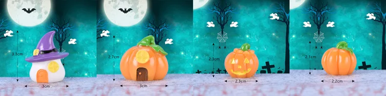 Черный Хэллоуин вампир Тыква модель мультфильм фигурка кукольный домик торт домашний декор миниатюрное украшение для сада в виде Феи аксессуары