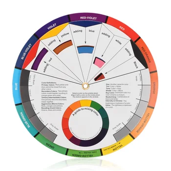 

Professional Salon Color Wheel Gel Palette Rotary Pigment Tattoo 360 Degree Tool Paper Card Portable Nail Mini Mixing