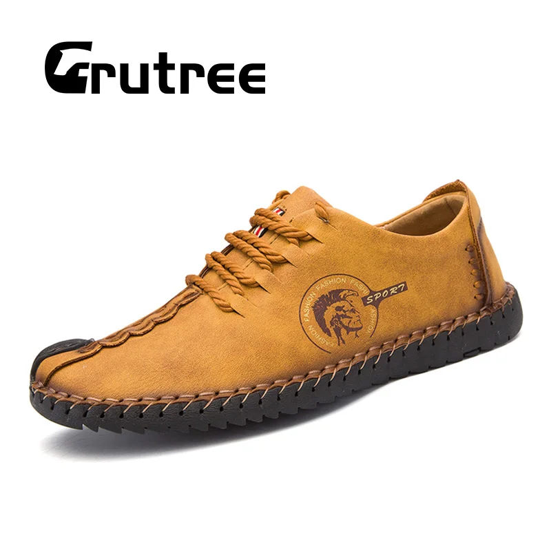 

New Men Shoes Leather Casual Spring Autumn Shoes Outdoor Big Sizes Mens Shoes Moccasins Working Leather Driving Casual Footwear
