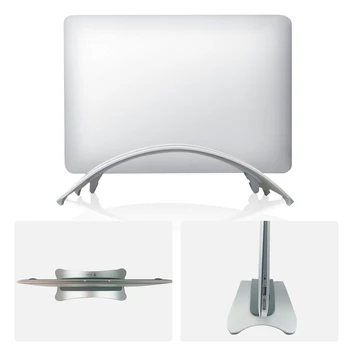 

Aluminum Space-saving Laptop Vertical Stand Desktop Erected Holder for MacBook Pro Air 3pcs Silica Gel Pad Available