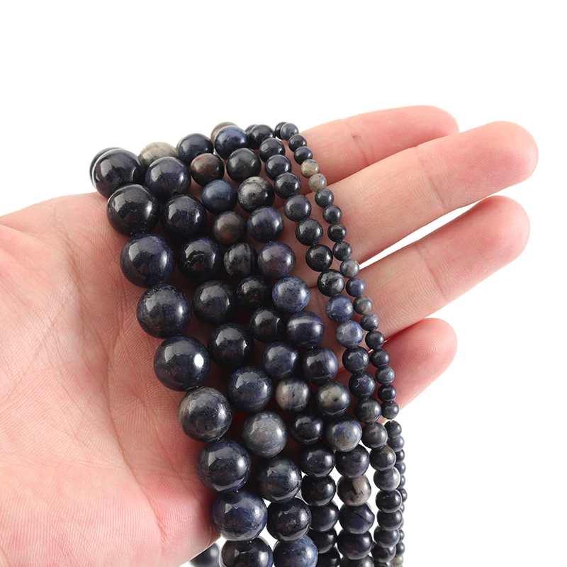 

Natural Old Blue Sodalite Stone Beads Round Loose Spacer Beads For Jewelry Making DIY Bracelet Necklace Charm 15'' 4/6/8/10/12mm