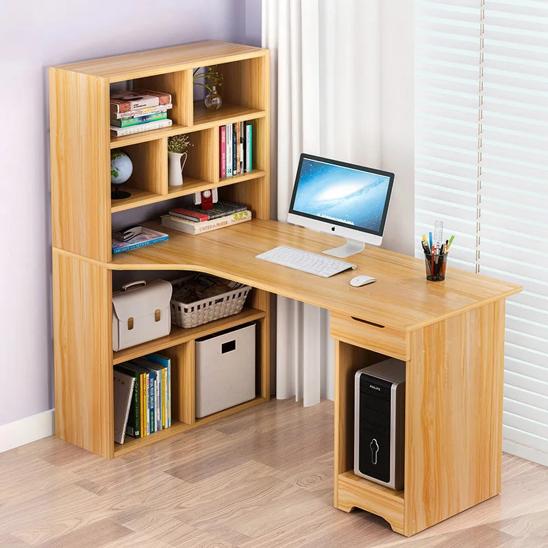 

Man Patriarch Computer Desktop Table Household Bookcase Desk One-piece Bookshelf Combination Simple Table Students Writing Desk
