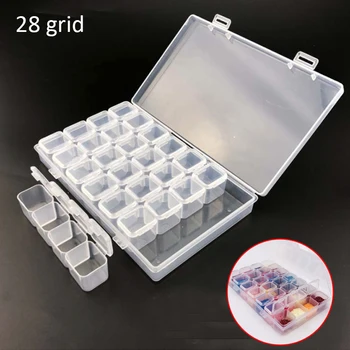 

28 Lattices Dismountable Diamond Embroidery Accessories Diamond Painting Boxes Cross Stitch Cases Storage Organizer Home Storage