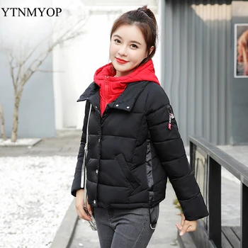 

YTNMYOP Winter Jacket Women Hooded Student Short Coat Autumn Down Cotton Padded Jacket S-3XL Outerwear Parkas Female Jackets