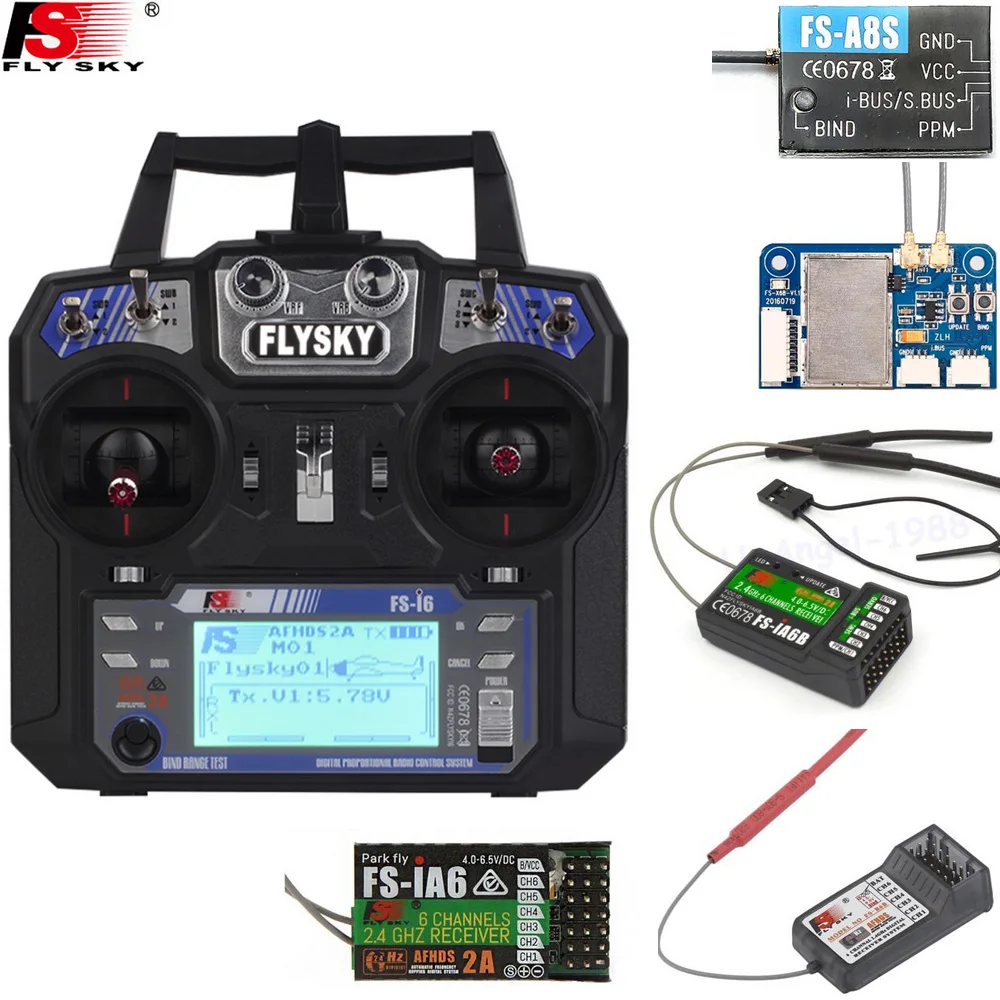 Flysky Fs-i6 2.4g 6ch Afhds Rc Transmitter With Fs-ia6 Fs-ia6b Receiver For  Airplane Heli Uav Multicopter Drone - Parts & Accs - AliExpress