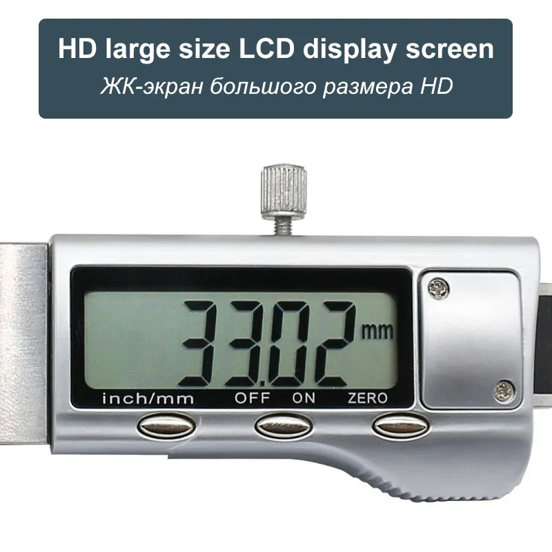 Digital Depth Gauge 0-25 mm LCD Caliper Measure Tire Depth Stainless Steel Ruler 