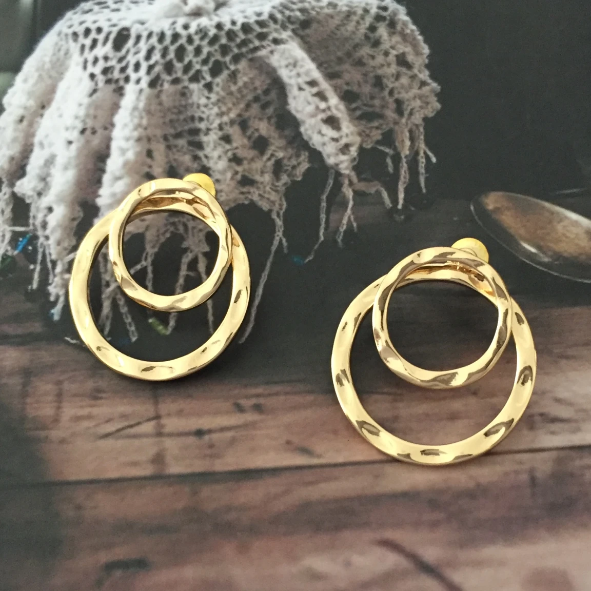 Brinco Dourado Duplo