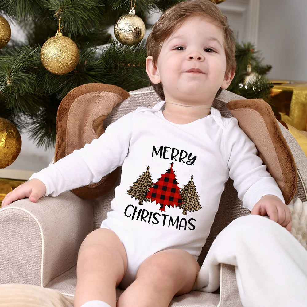 

Комбинезоны для новорожденных с мультяшным рисунком рождественской елки, модные повседневные Комбинезоны для младенцев, комбинезоны с длинным рукавом для мальчиков и девочек, Новогодний подарок