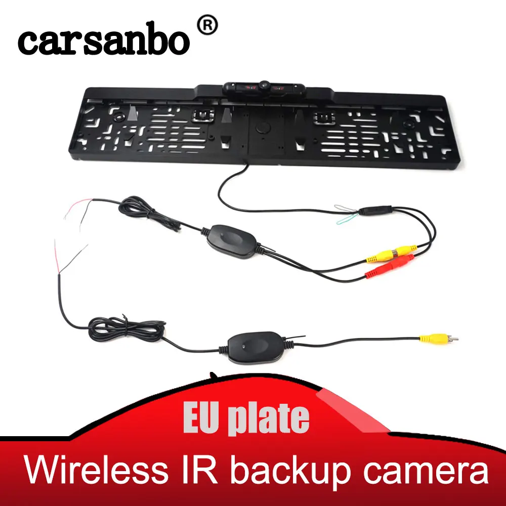 

Wireless Eu License Plate Frame Camera Infrared light Night Vision Car Front view camera and Rear View Reverse Backup Camera