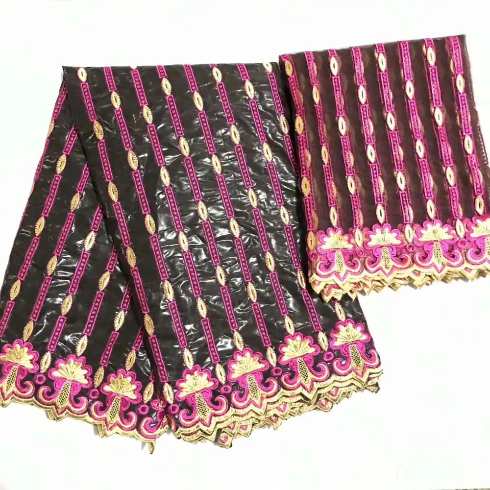 Базен riche getzner с кружевной тканью 5+ 2 ярдов/партия вышитая ткань из хлопка для больших вечерние KY B-5 01