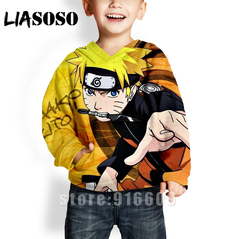 Забавная толстовка с 3D принтом для женщин и мужчин Uzumaki Naruto, Детская толстовка с изображением Какаши, Детская толстовка с капюшоном в стиле Харадзюку