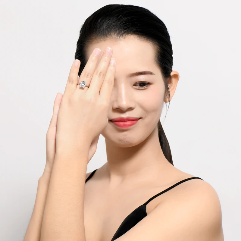 AINUOSHI 3.5ct обручальное кольцо с подушкой для женщин, 925 пробы с искусственным бриллиантом, Серебряное обручальное кольцо