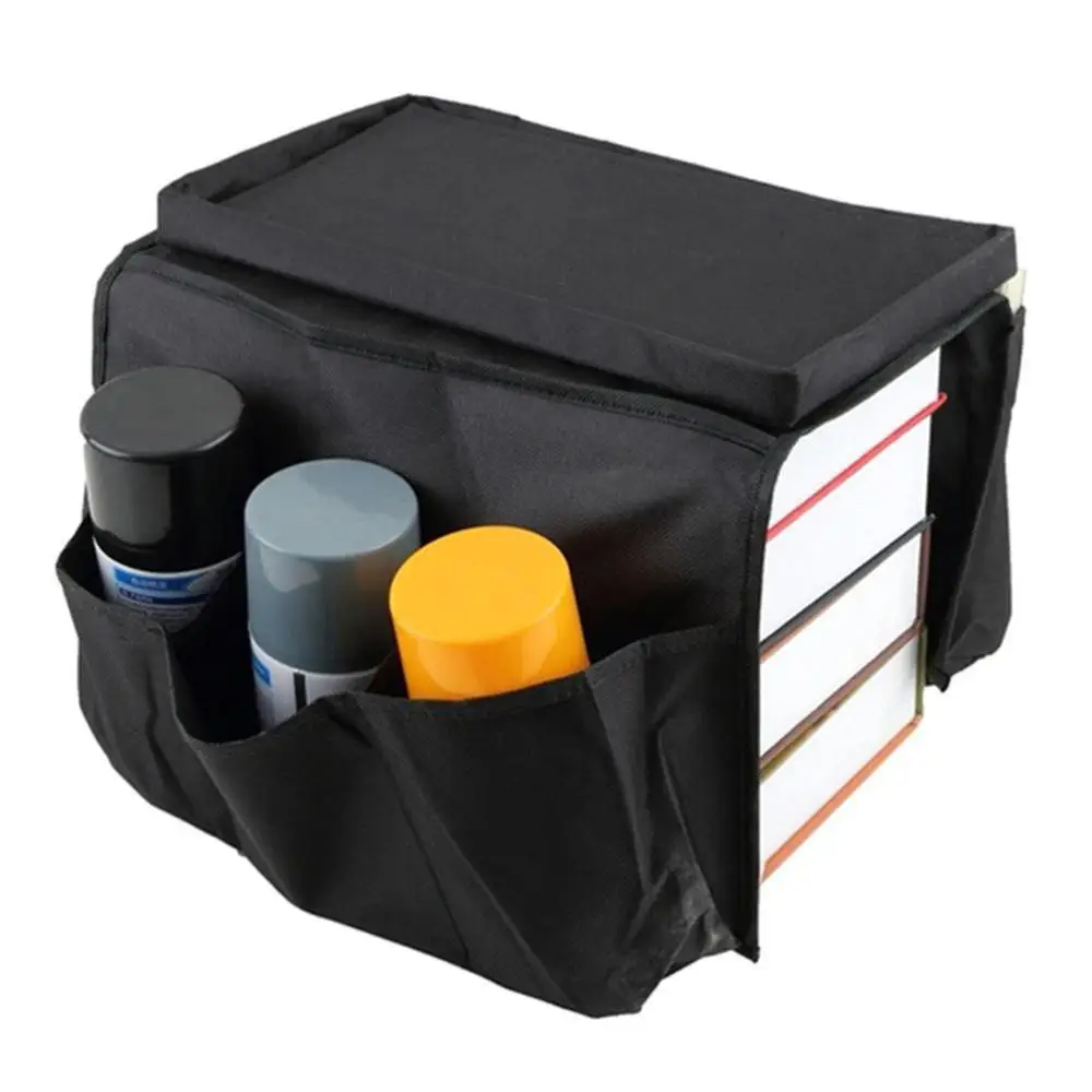 

Hanging Sofa Side Storage Bag Cell Phones Holder Organizer Foldable 3 Big Pockets Over Armchair Couch Storage Pouch Organizer