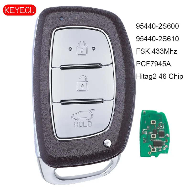 KEYECU умный дистанционный ключ 3 кнопки FSK 433 МГц PCF7945A для hyundai Tucson IX35 2013- P/N: 95440-2S600/95440-2S610