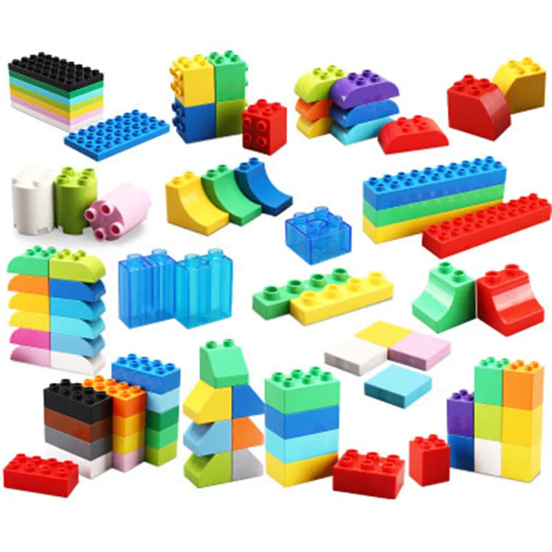 

8pcs Big Size Duploe Building Blocks Bricks Accessory Compatible With Duplos base plate Transparent Square Toy for Children Gift
