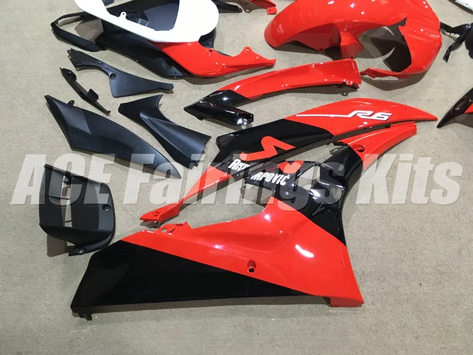 ABS полный обтекатель наборы, пригодный для YAMAHA YZF-R6 2006 2007 обтекатели комплект YZF1000 YZF R6 06 07 части литья под давлением красный черный