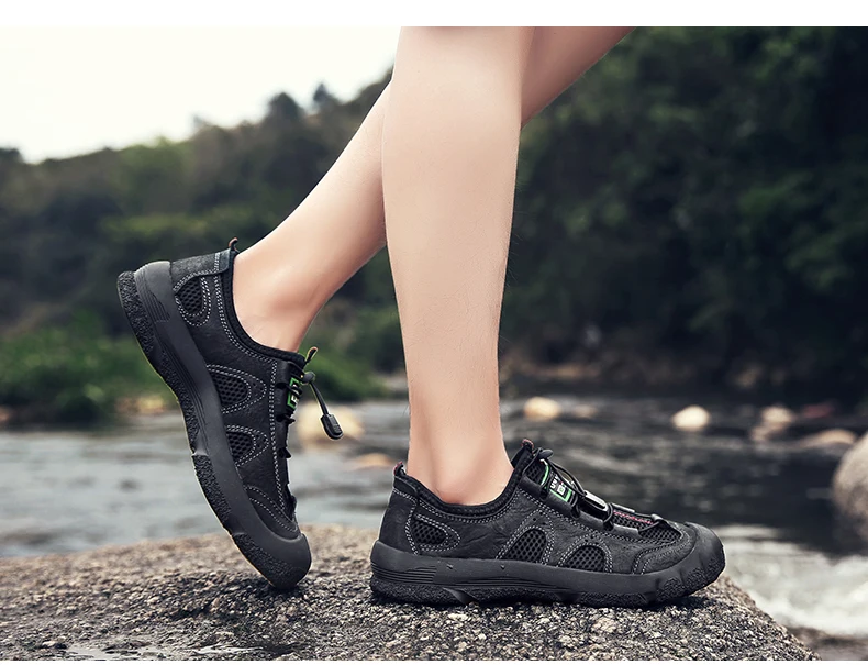 Autuspin дышащая летняя Уличная обувь мужские спортивные охотничьи ботинки мягкие резиновые мужские кроссовки тактические горные походные ботинки мужские