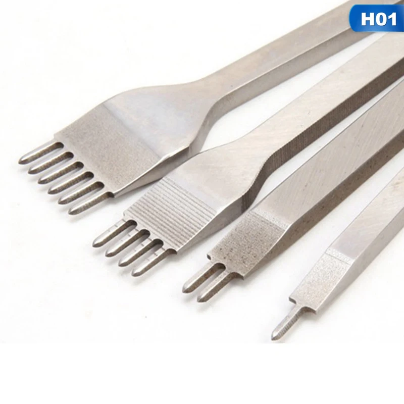 H01 4 шт зубец Кожа Craft Наборы инструментов 1/2/4/6 инструменты для работы с кожей, пошитые вручную; дыроколы шить на кожаный пояс удар инструменты - Цвет: H01