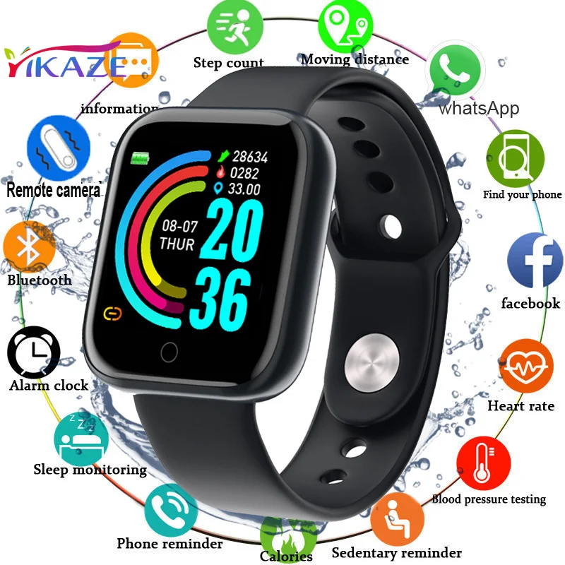 

Y68 Smart Watch Men Women Activity Fitness Tracker Bracelet Heart Rate Blood Pressure Bluetooth watch for ios Android PK B57 B58