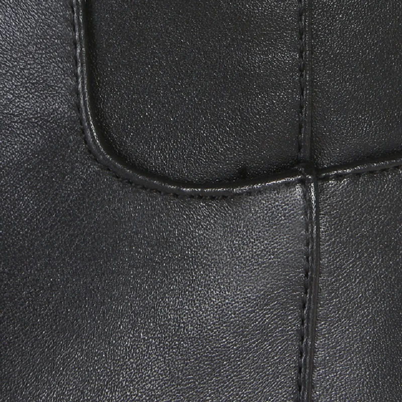 Женские зимние модные ботфорты из натуральной кожи на низком каблуке с круглым носком и пряжкой; большие размеры 33-45; SXQ1007