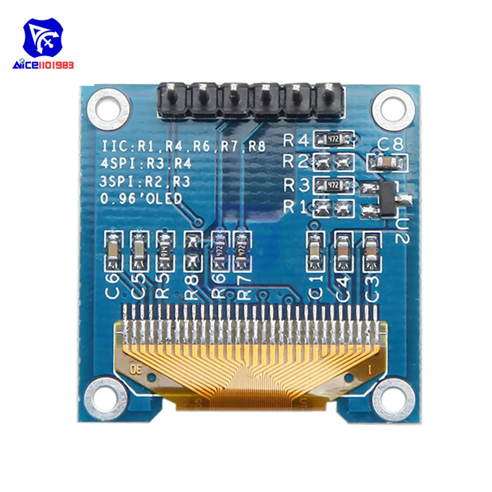 0,96 дюймов 6Pin IIC I2C SPI OLED белый ЖК-дисплей Дисплей модуля 12864 Интерфейс 0,96 "Drive SSD136 доска для Arduino Raspberry Pi SMT32