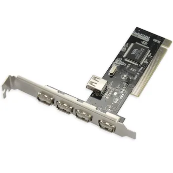

5-Port High Speed Up to 480Mbps USB 2.0 PCI Controller Card Chip (4+1) Computer Accessories 410#2