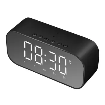 

Bluetooth Speaker with FM Radio LED Mirror Alarm Clock Subwoofer Music Player Desktop Clock Wireless dropshipping