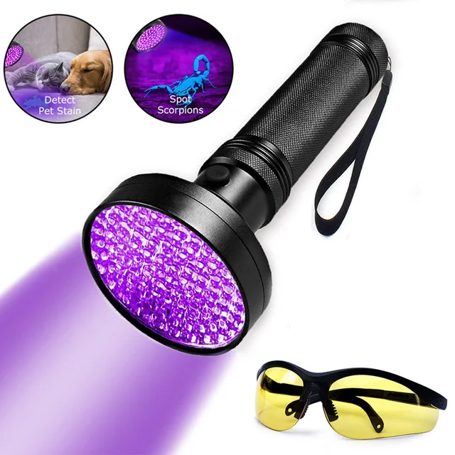 UV Lampe LED Taschenlampe 395 nm Zoom 1 Modi Scorpion Bernstein Schwarzlicht