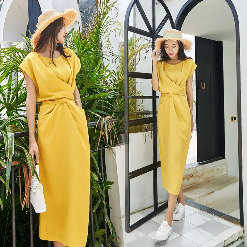 

Dress Women's Season New Style Korean-style Waist Hugging Slimming Slit Normcore Style by Age GIRL'S Heart CHIC Skirt