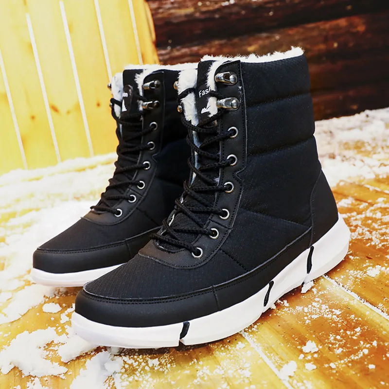 Зимняя обувь; мужские ботинки; мужские теплые ботильоны на шнуровке; botas hombre; зимние ботинки; мужские плюшевые зимние мужские кроссовки на плоской подошве; большие размеры