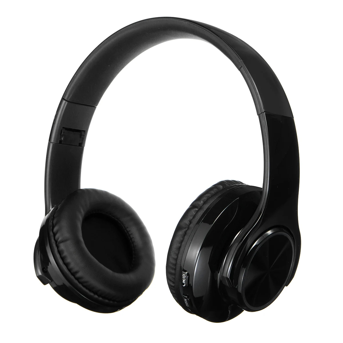 СВЕТОДИОДНЫЙ беспроводной bluetooth наушники Складная игровая гарнитура MP3 HD Стерео шумоподавление Поддержка TF карта для телефона - Цвет: Черный