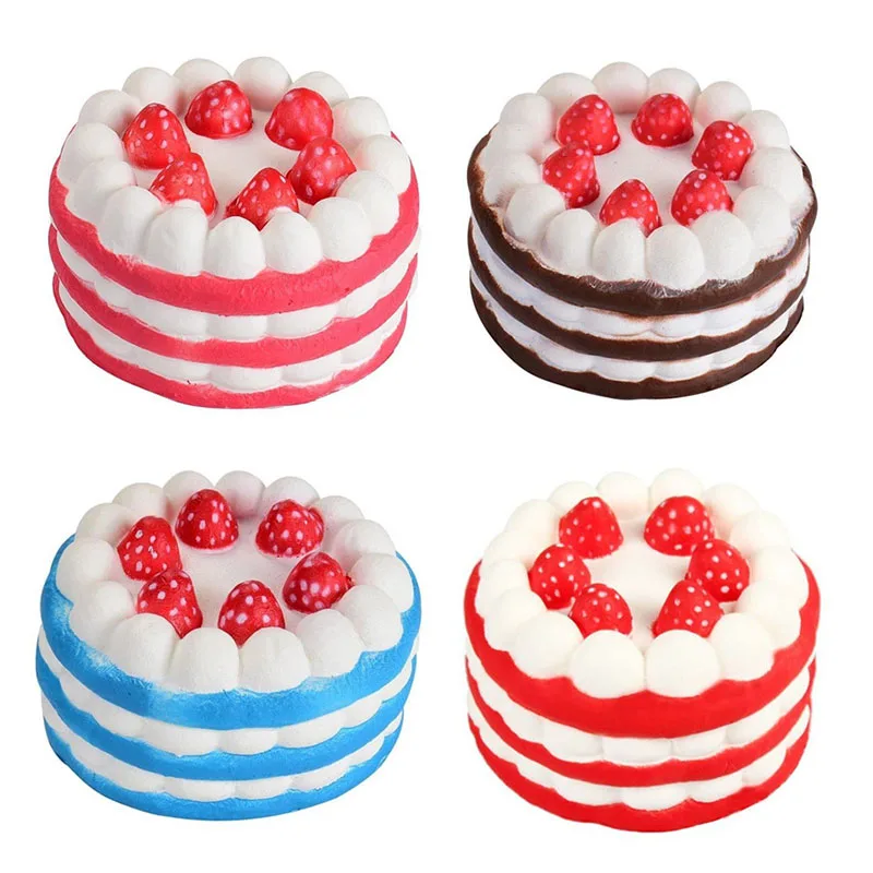 

Slow Rebound Decompression Adult Gift Toys Cute Popcorn Strawberry Chocolate Cream Donut Birthday Cake Model Hamburger Decor