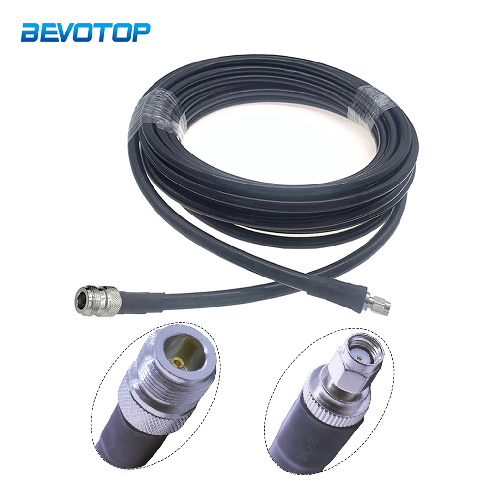 

LMR400 Cable N Female to RP-SMA Male 50 Ohm Low Loss 50-7 Pigtail RF Coaxial Extension Jumper for 4G LTE Cellular Signal Booster