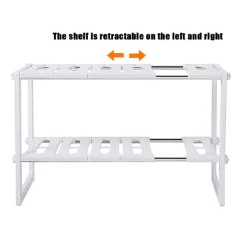 

2-Tier Sink Rack Organizer Storage Expandable Adjustable Kitchen Shelf Holder UND Sale