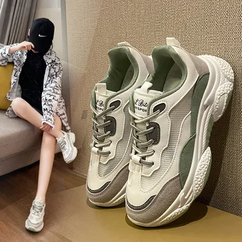 

Women's Fashion Shoes 2020 Summer New Thick-Soled Shoes Women's Casual Sports Shoes Women's Wild Increase Breathable Flat Shoes