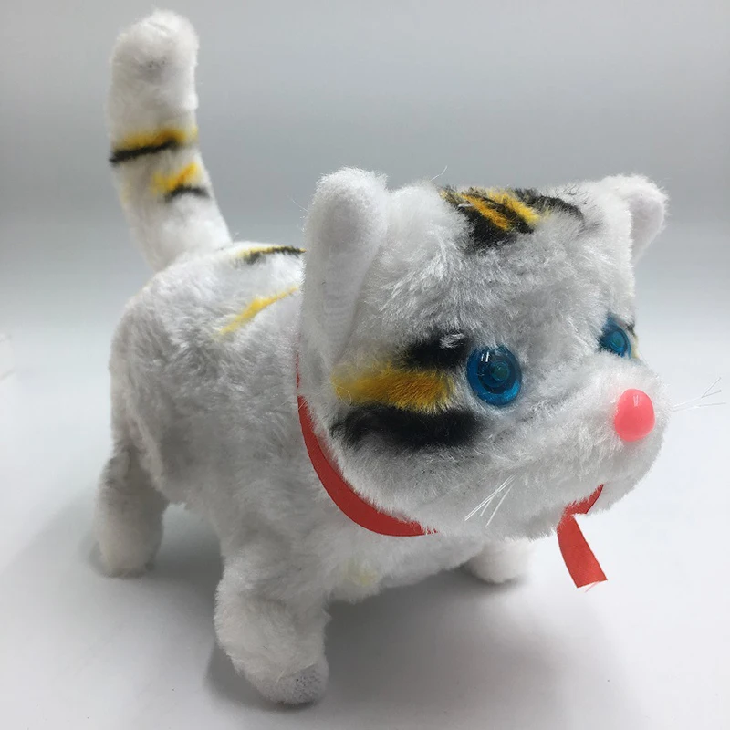 Электронные Домашние Животные Кошки куклы кошка мяут детская игрушка Быстрая батарея плюшевая прогулочная лай электронная кошка рождество день рождения игрушки