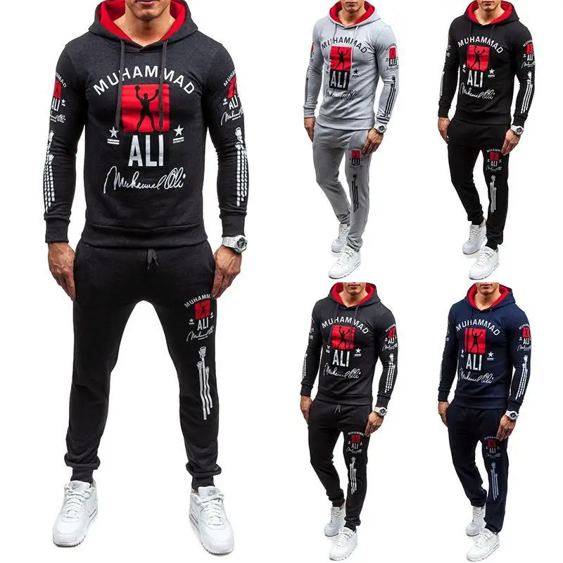 AliExpress г., весна-осень, стиль, Европейский и американский стиль, мужской свитер с капюшоном, спортивные штаны, комплект Ouma, мужская одежда