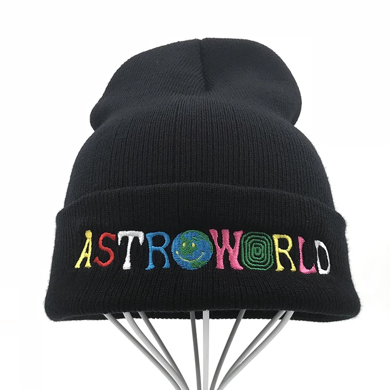 Travi$ Scott, вязаная шапка, новинка, ASTROWORLD, шапка с вышивкой, Astroworld, лыжная, теплая, зимняя, унисекс, трэвисс Скотт, Skullies Beanies